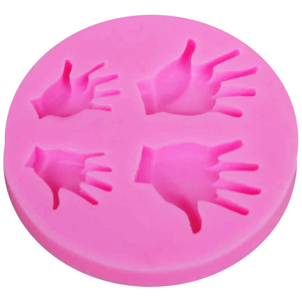 Byjunyeor M565 Human Hands UV Resin Silicone Mold Fondant Chocolate Candy Lollipop Crystal Epoxy Soft Clay Bake Tools