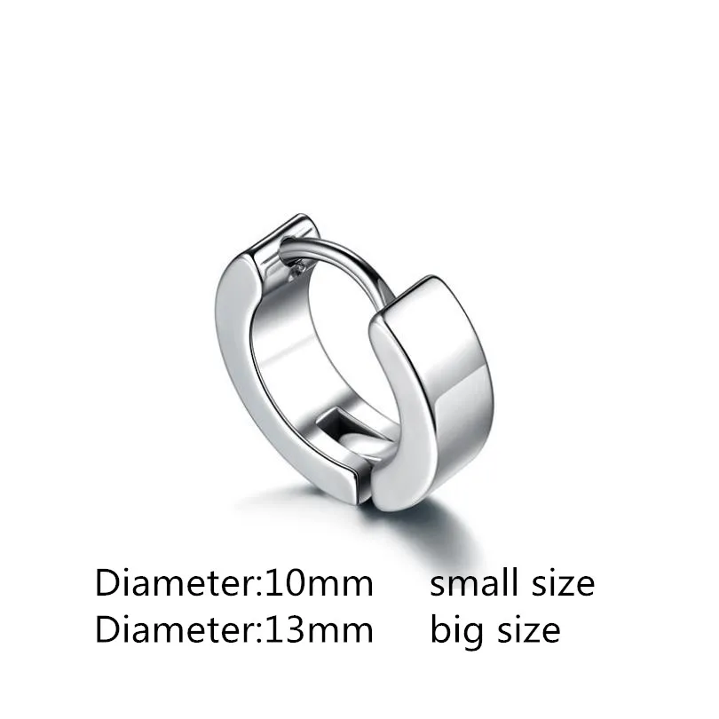 Vintage Gun Black Hoops Earrings For Men Party Accessories Cool Fashion Silver 925 Earring Male Jewelry For Boy Birthday Gift