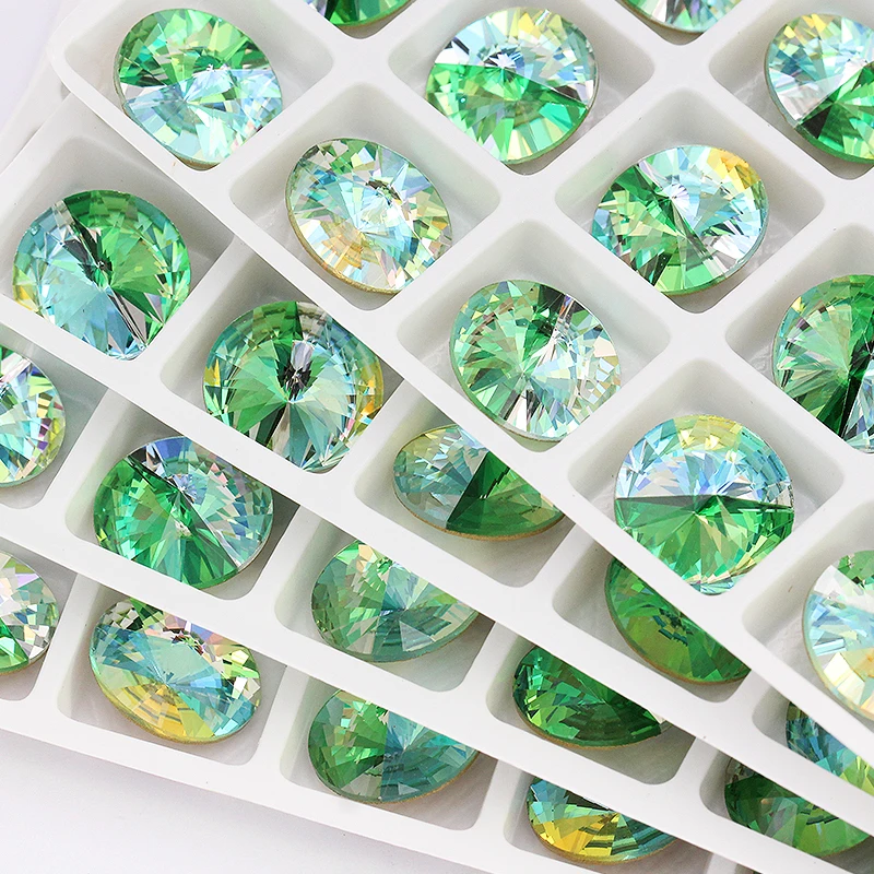 Crystal glass Rhinestones Rivoli Stones for clothing Loose Rhinestones gule On Garment applique Stones for Jewelry Making 5pcs