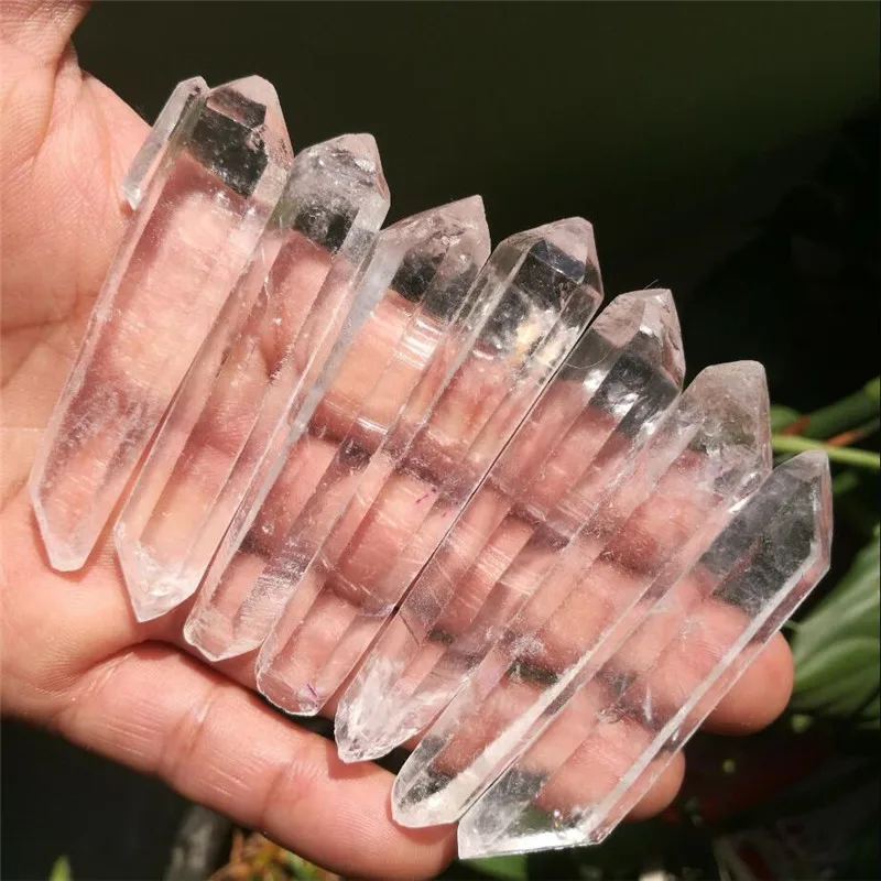 7pcs  Natural Double end Lemurian Seed Quartz Crystal Point