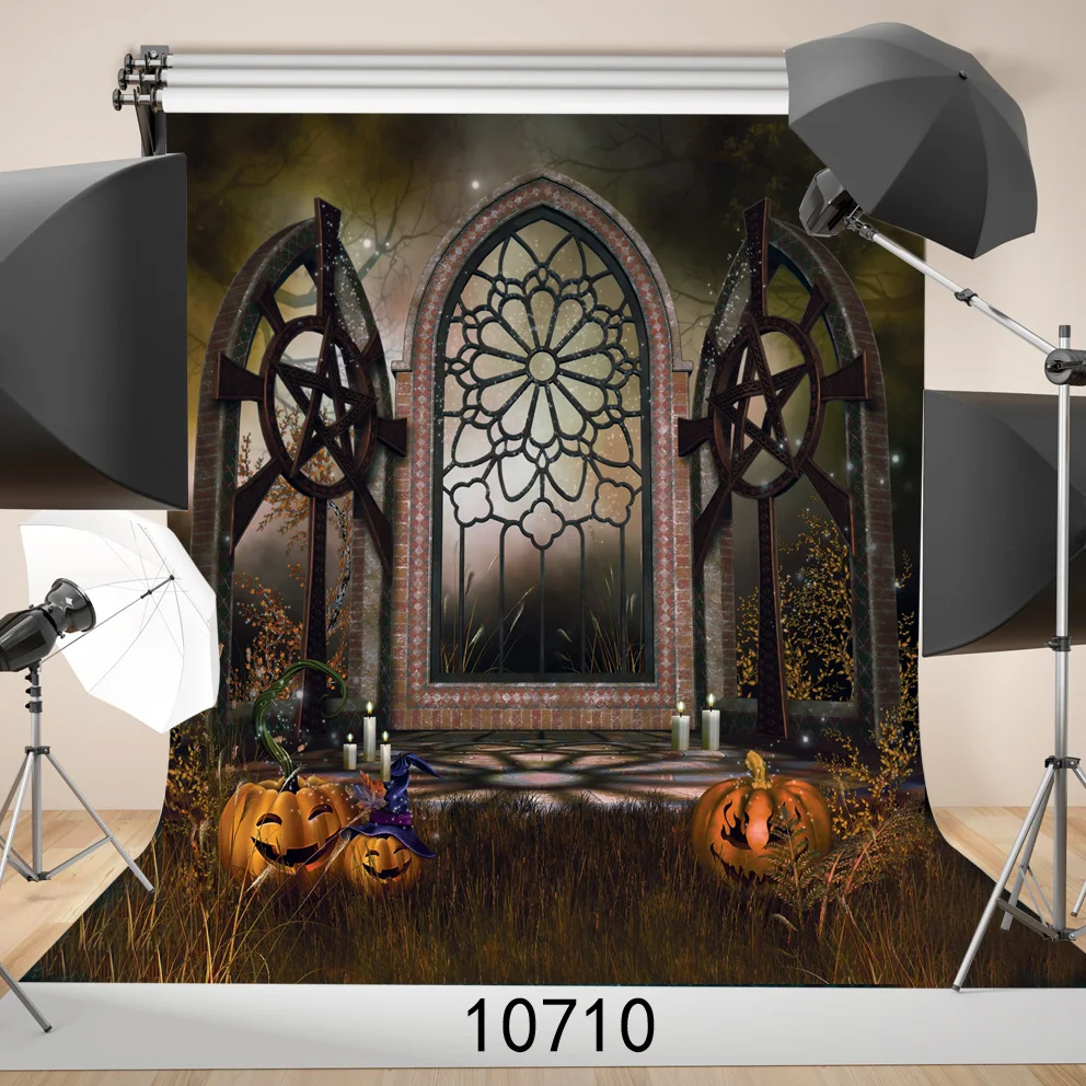 Evil Pumpkins Photographic Backgrounds For ChildrenPortrait PhotoShoot Halloween Vinyl 3D Photography Backdrops for Photo Studio