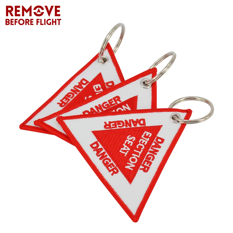 Red Triangle Ejection Seat 9CM Car Keychain Remove Before Flight Motorcycle Key Chains chaveiro para carro ortachiavi vespa 3pcs