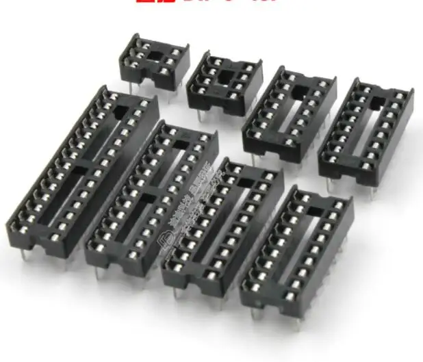 50pcs IC Socket DIP SIP Chip Socket Pin 2.54mm Pitch 6/8/14/16/18/20/24/28Pin 24/28/32/40Pin Wide IC Socket Adapter Solder Type