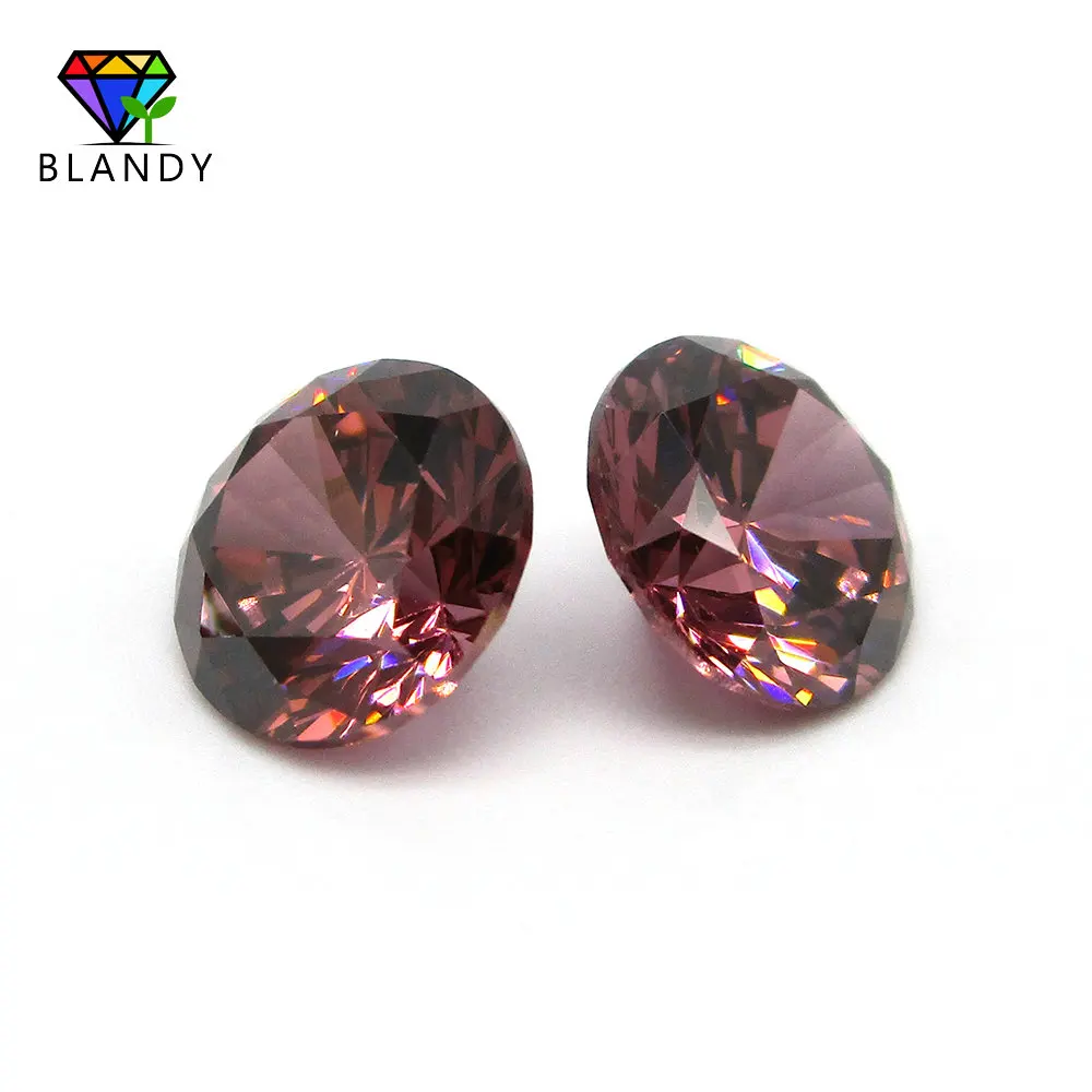 FreeShipping 1.0-2.5mm Round Shape CZ Stone 1000pcs 5A European Machine Cut Rhodolite Color Synthetic Gems Cubic Zirconia Stones