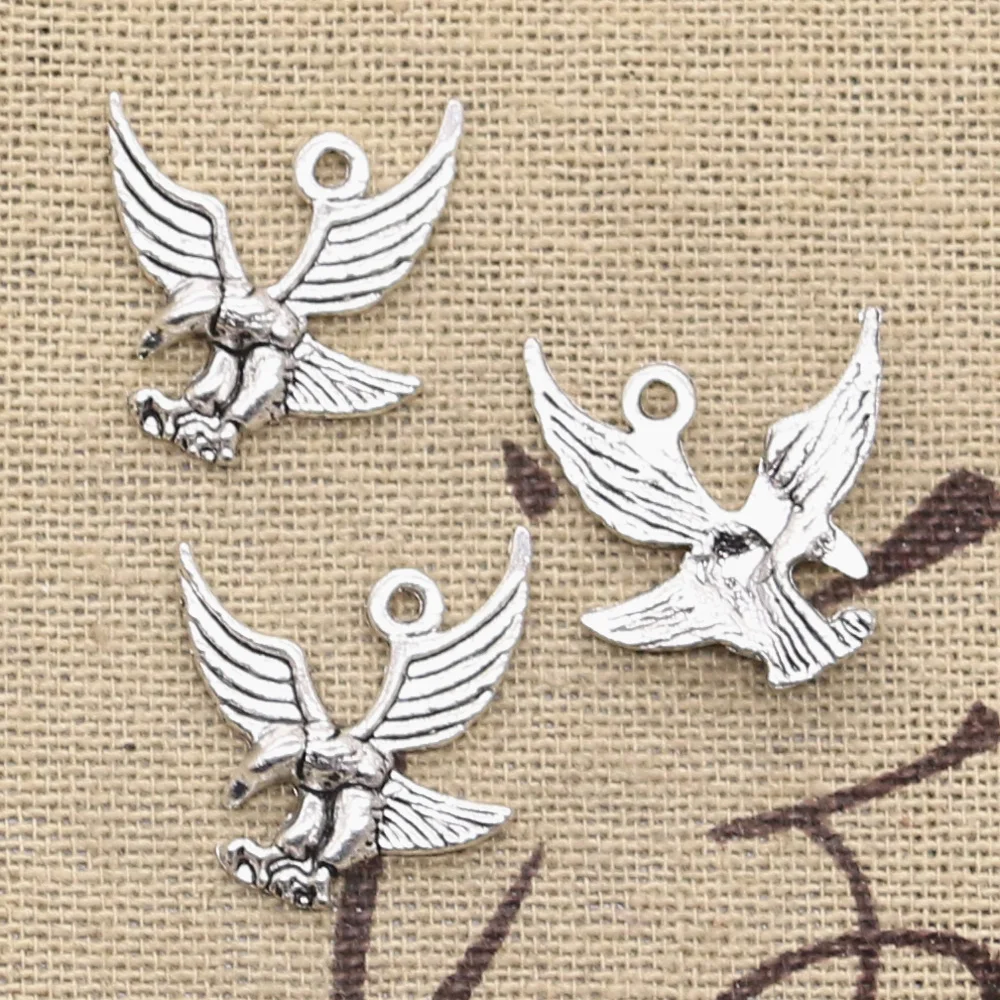 

30pcs Charms Eagle Hawk 20x20mm Antique Silver Color Plated Pendants Making DIY Handmade Tibetan Silver Color Jewelry