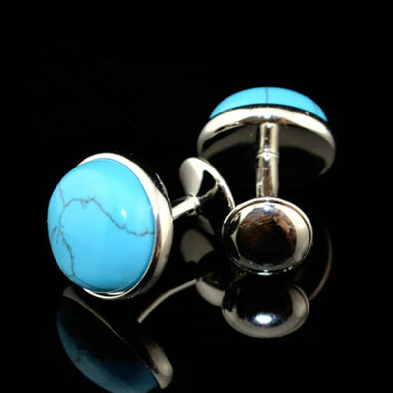 Jewelry shirt cufflinks for mens Gift Fashion Luxury Wedding blue Cuff link Novelty Button High Quality Free Shipping