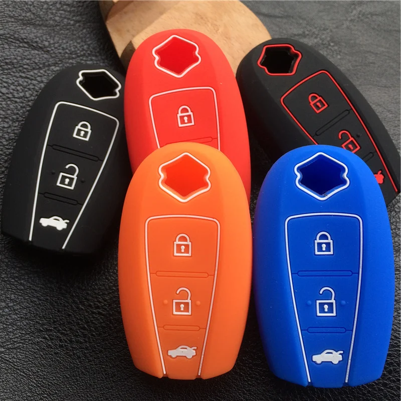 Silicone rubber car Key Cover For Suzuki Swift Kizashi SX4 S-Cross  Maruti Ciaz  Baleno 3button remote Key