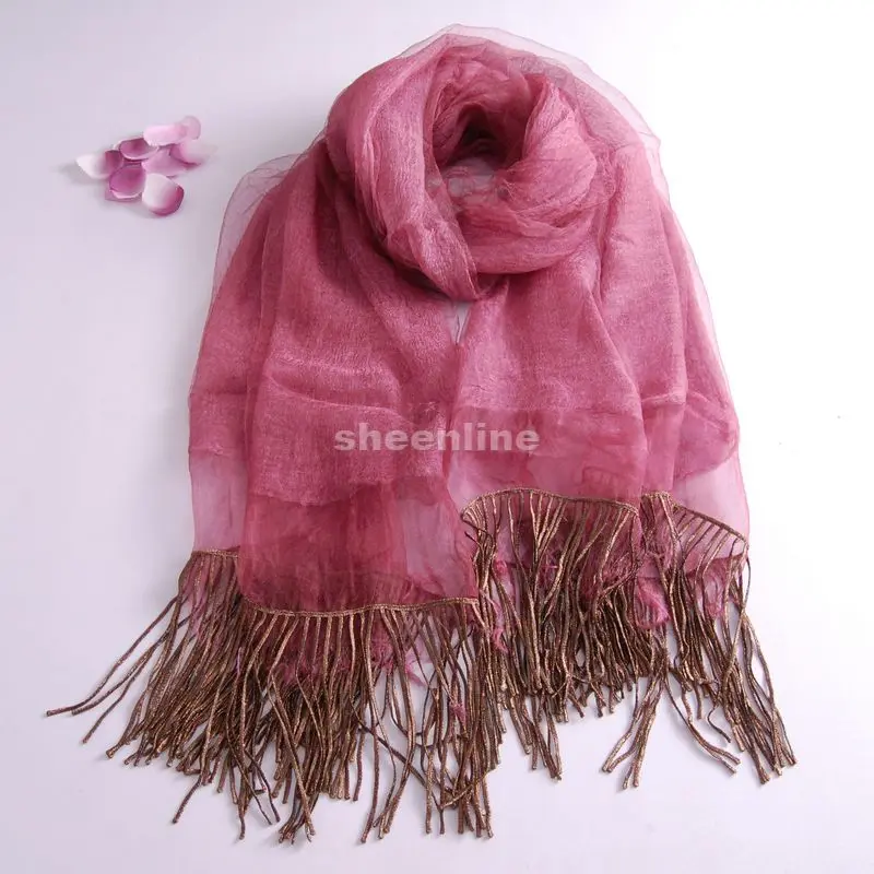 

12 Colors High Quality Silk Organza Linen Beading Long Scarf Autumn Winter Warm Wrap Embroidery Ethnic Pashmina