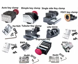 Full Key Clamps Work For SEC E9 Key Cutting Machine Dimple Single-side Tubular Hu162t FO21 FO19 BMW9 TOY2 VA2 Engraved Key Clamp