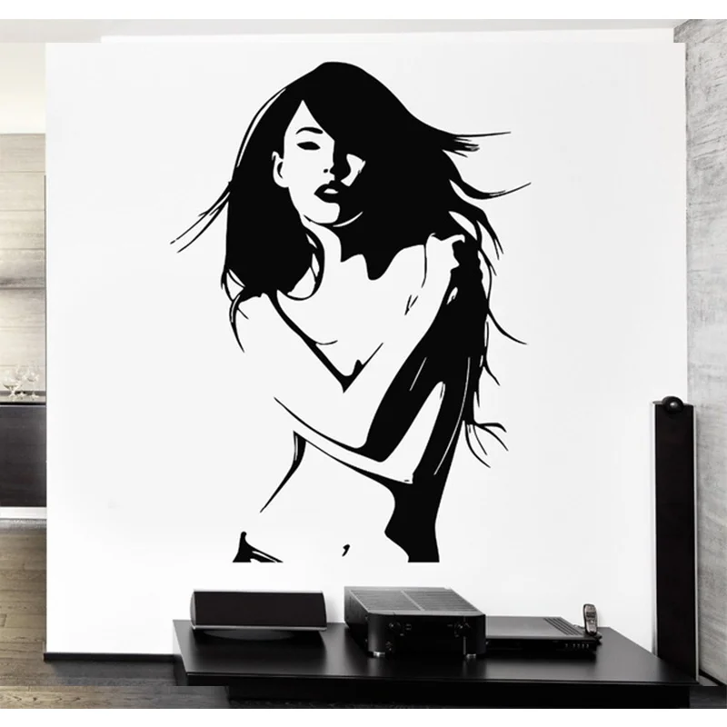 

Sexy Girl Club Sticker naked Decal Muurstickers Posters Vinyl Wall Decals Pegatina Quadro Parede Decor Mural Sexy Girl Sticker