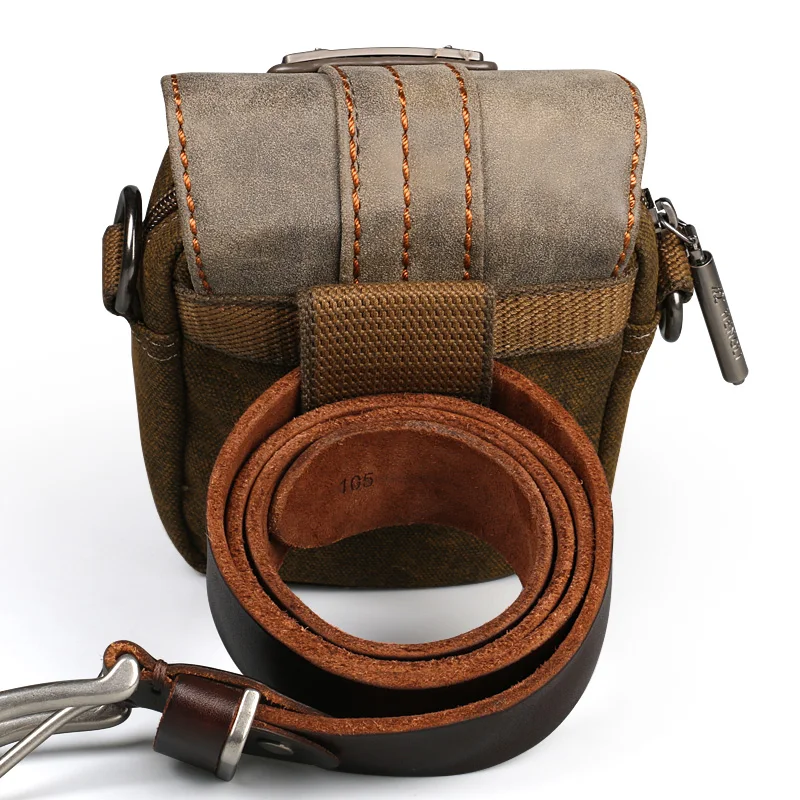 Ruil High-Quality Retro Canvas Small Bag Men Fashion Multi-Functional Pockets Leisure Travel Phone Bags Toolkit Vintage Package