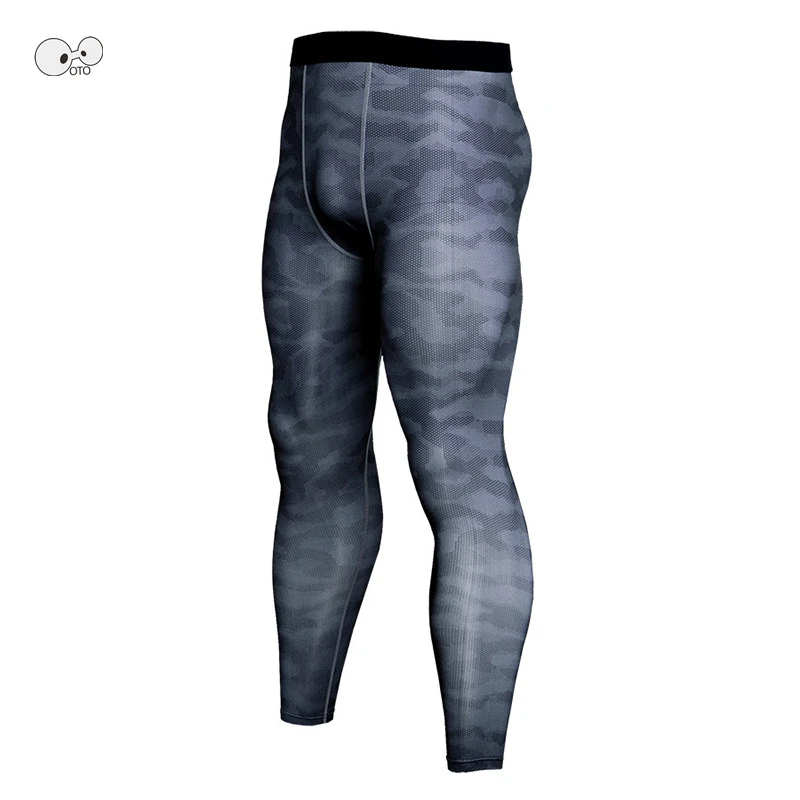 Camo Men Skin Tight Compression Leggings Running GYM Fitness Elastic Fiber Pants MMA Exercise Jogging Sport Quick-Dry Trousers