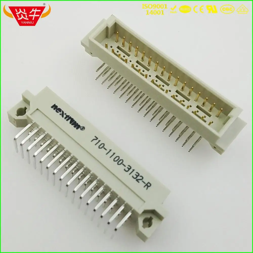 50Pcs 332 DIN41612 DIN CONNECTOR 710-1100-3132-R 2*16P 32PIN MALE RIGHT ANGLE PINS EUROPEAN SOCKET 9001-15321COOA NEXTRON