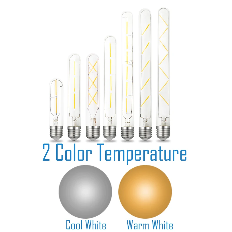 JCking-bombillas de filamento de tubo Led T30, 2W, 3W, 4W, 6W, 7W, E27/E26, 110V, 220V, lámpara Retro Vintage para iluminación de candelabro