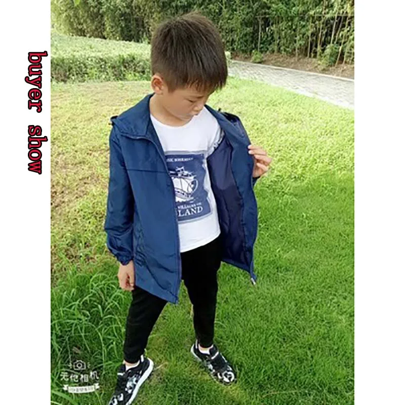 Spring jacket for boys 3-15T children hooded autumn windbreaker teenage clothes big boys sport coat boys outfit zipper jacket