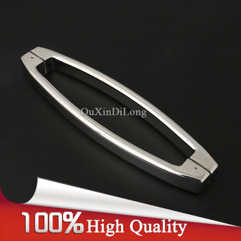 

Luxury 304 Stainless Steel Frameless Shower Bathroom Glass Door Handles Pull / Push Handles Glass Mount Chrome Finished