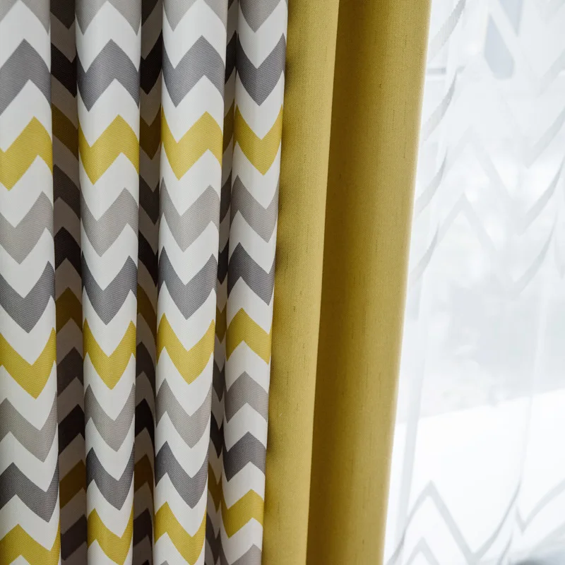 Curtains in the Living Room Yellow Stripped Customized Bedroom Curtain for Window Drapes Home Decor Custom Made