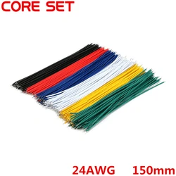 100pcs/Lot Tin-Plated Breadboard Jumper Cable Wire 150mm 24AWG For Arduino 6 Colors Flexible Two Ends PVC Wire Electronic