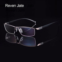 Reven Jate Titanium Alloy Front Rim Eyeglasses frame with Flexible Temple Arms Semi-Rimless Glasses Frame with 3 Optional Colors