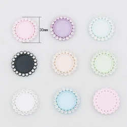 New DIY 50pcs 30mm inner 20mm Mix Color Round Resin Flatback Base Setting Rhinestone Cabochon Base Frame Setting Accessory