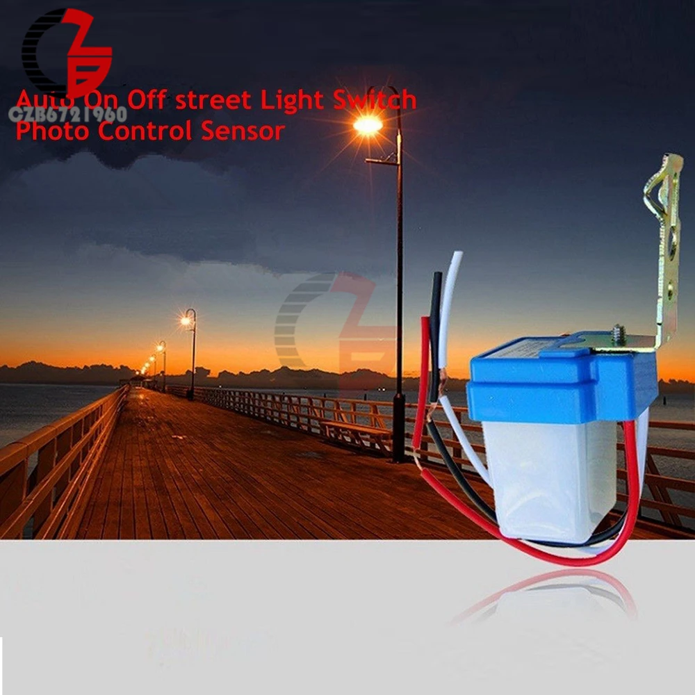 AC 220V DC 12V 24V Switch Automatic Auto On Off Photocell Street Light Switch 10A Photoswitch Sensor Control Light Switch