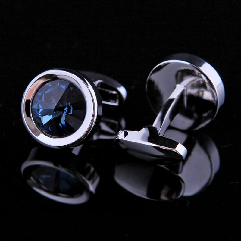 KFLK Jewelry shirt cufflink for mens Brand Crystal Cuff links Wholesale designer Buttons french High Quality Round guests