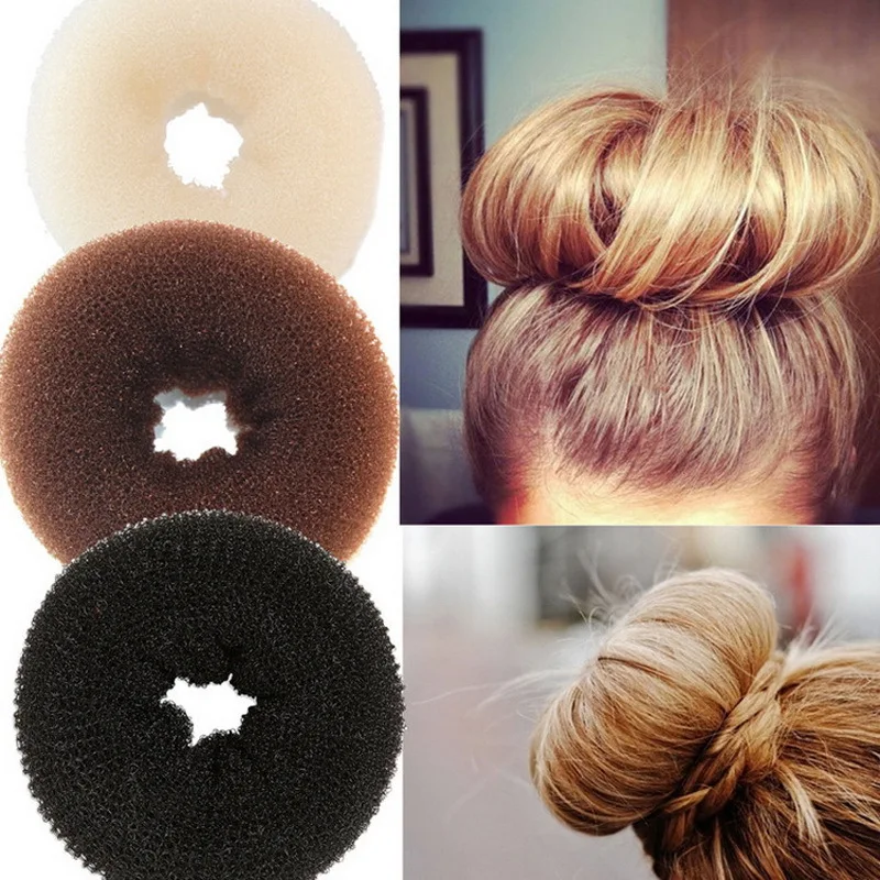 3 Pcs Diameter 6cm Fashion Elastic Hair Donuts Fast Bun Styling Accessoires For Women Hair Ties Hairbands cintillos Wholesale