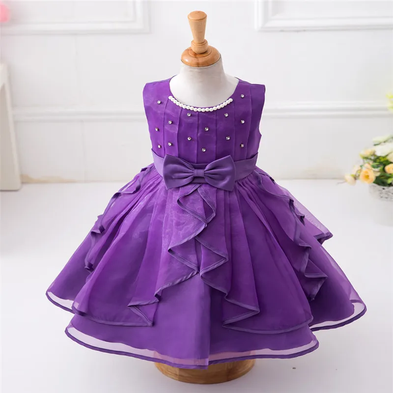 Vestido de princesa infantil, vestido costurado à mão com pérolas e flores, vestido de casamento para aniversário, festa de tarde