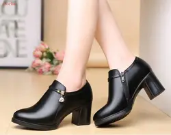 New Womens Ankle Boots Medium Heels Black Boot designer shoes booties fashion woman Boot Ladies Women shoes