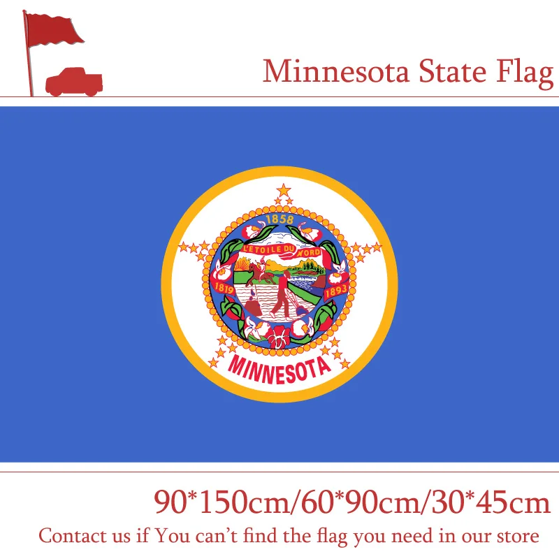 Minnesota Flag 90*150cm(3x5ft) 60*90cm 40*60cm 15*21cm Hand Flag Gear USA flag