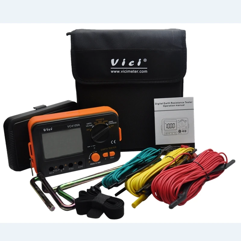 Vici Vc4105a Digitale Aarde Weerstand Tester Lcd Isolatie Grond Weerstand Spanningsmeter Bliksemafleider Tools Data Test Lock