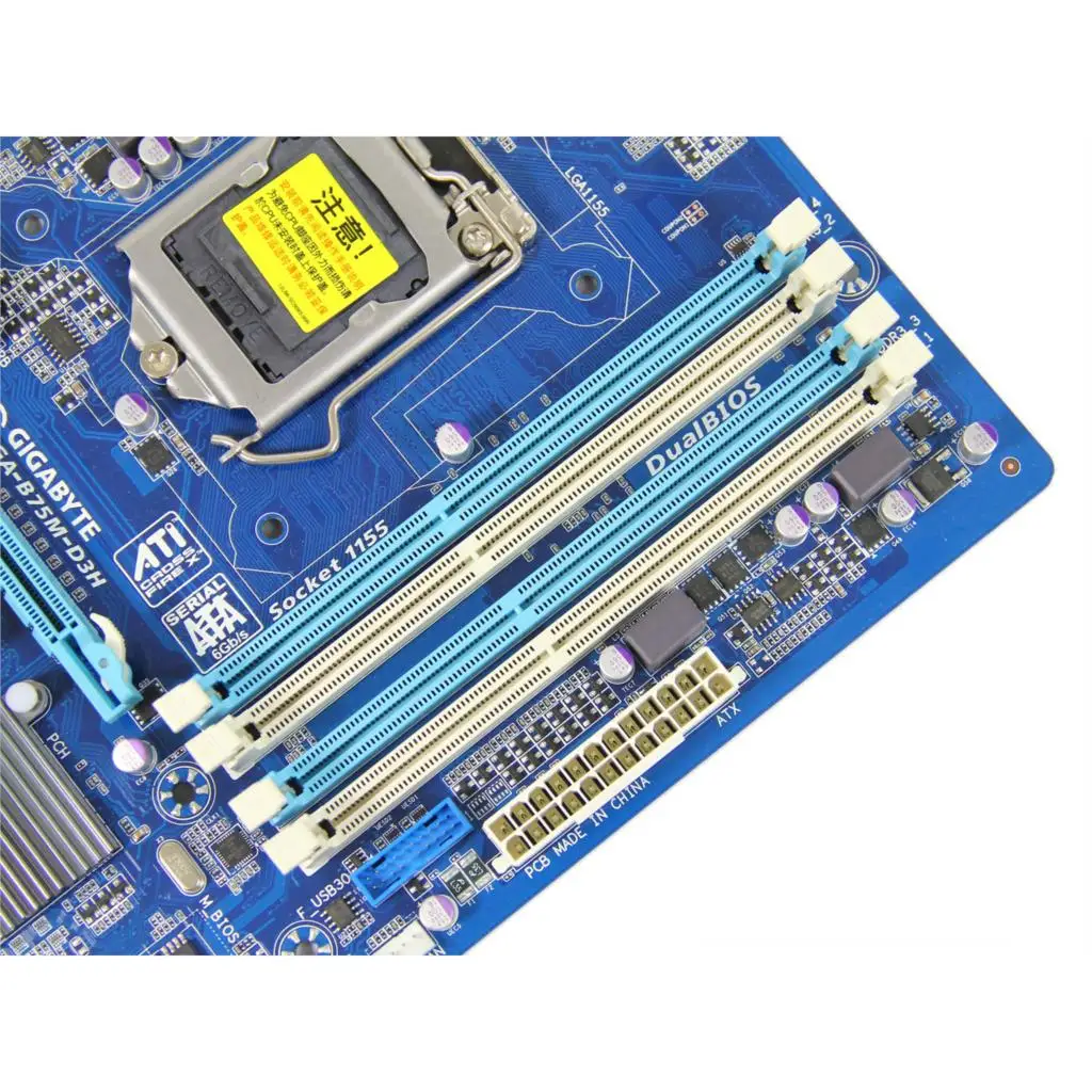 Original Gigabyte GA-B75M-D3H เมนบอร์ด LGA 1155 DDR3 RAM 32G B75 B75M D3H เดสก์ท็อปเมนบอร์ด B75M-D3H DVI VGA HDMI USB3 ใช้