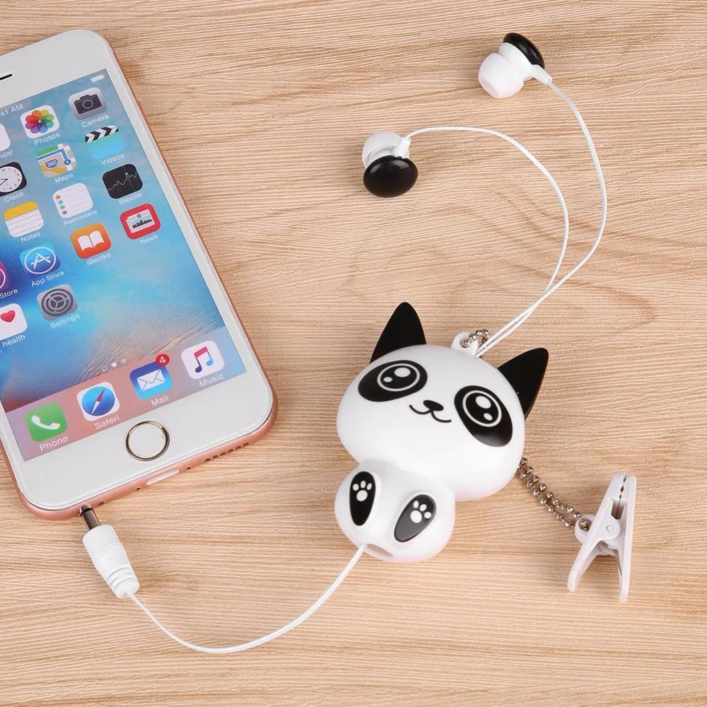 3.5mm Wired Retractable In-Ear Headset Cartoon Cat Anime Earpiece Clip Headset Head Phone For Iphone 6 6s 7s Samsung Xiaomi MP3