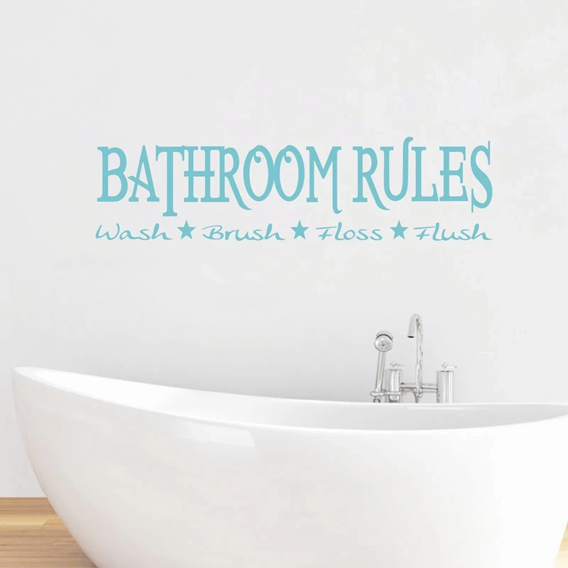 Hot selling modern bathroom rules Decal/Sticker Wall Art Bathroom wall mirror decorative stickers