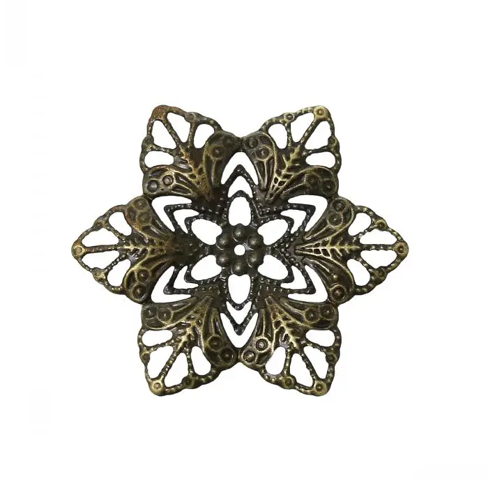 

new Embellishments Findings Filigree Wraps Connectors Flower Antique Bronze 3.5cm x 3cm,100 PCs