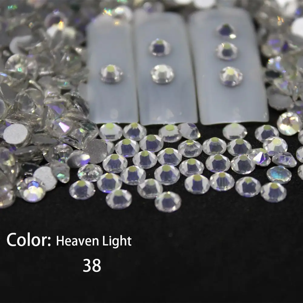 

SS16-SS30 Heaven Light Rhinestones Back Flat Round Nail Art Decorations And Stones Non Hotfix Rhinestones Crystals for DIY