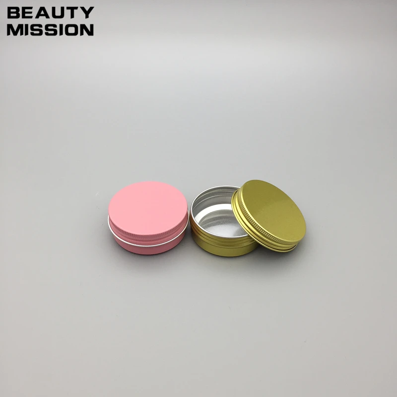 BEAUTY MISSION-Boîte de récipient cosmétique en métal, or et rose, figurines de crème en métal, étain en aluminium rouge, 30ml, 30g, 50 pièces