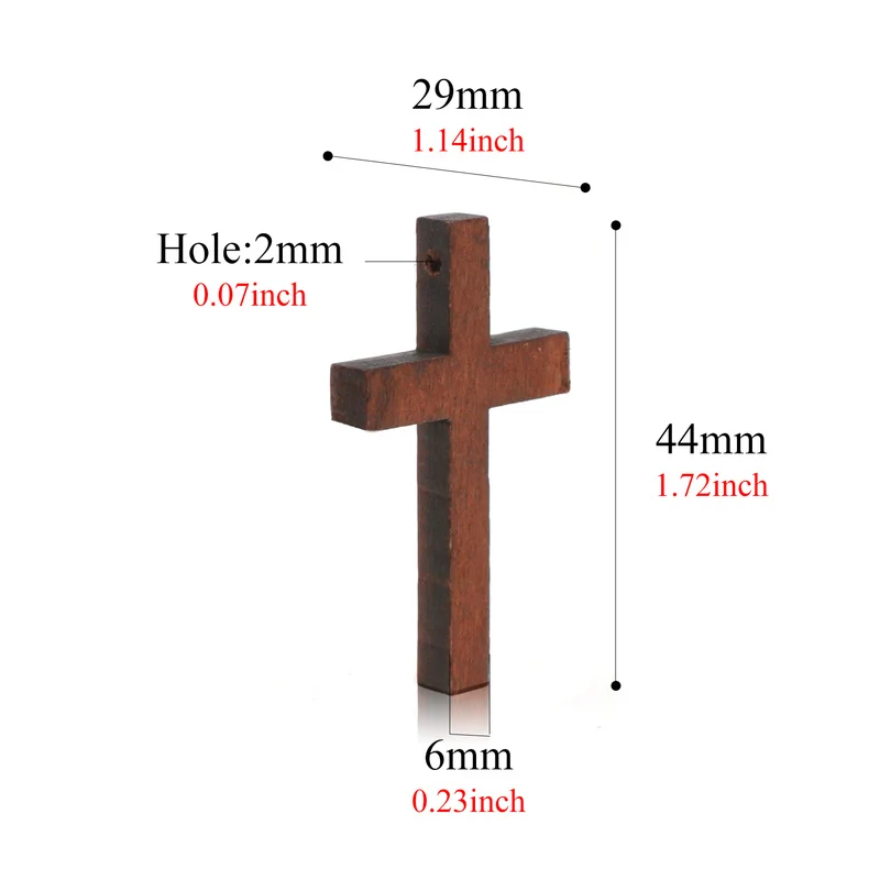 Aiovlo 20pcs/lot Natural Wood Cross Charms Pendant DIY Necklace Charm Jewelry Making Findings Handmade Accessories Supplies