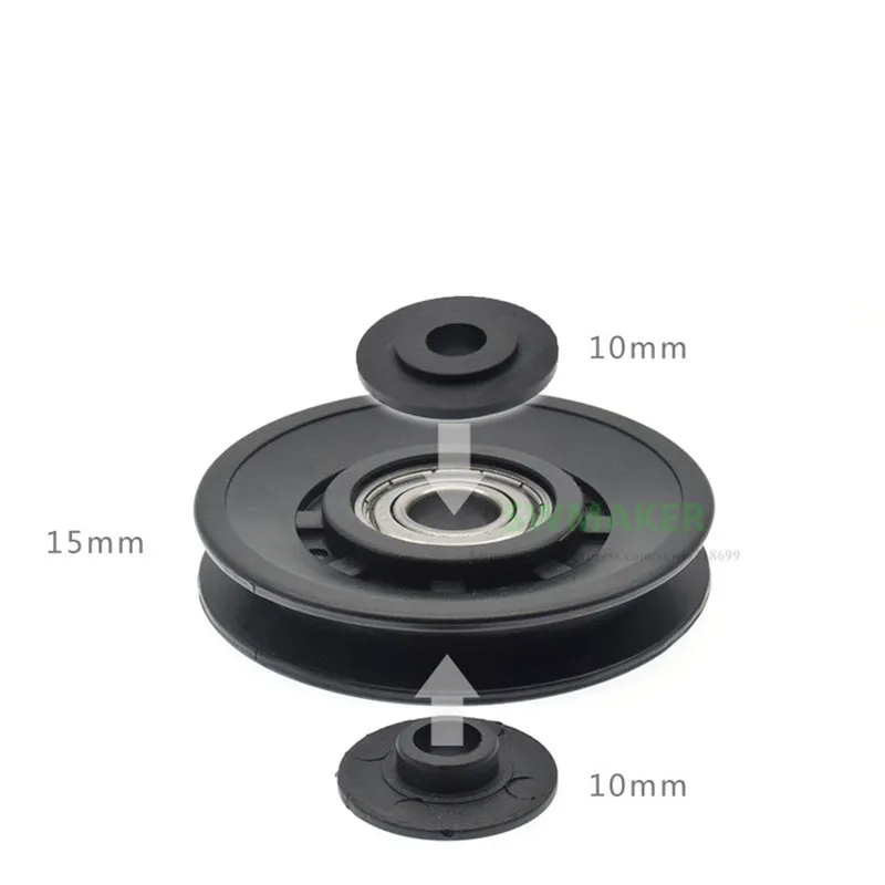 1pcs 10*105*19mm 6202 bearing PU-coated pulley, fitness equipment pulley/U groove roller/over-wire guide wheel