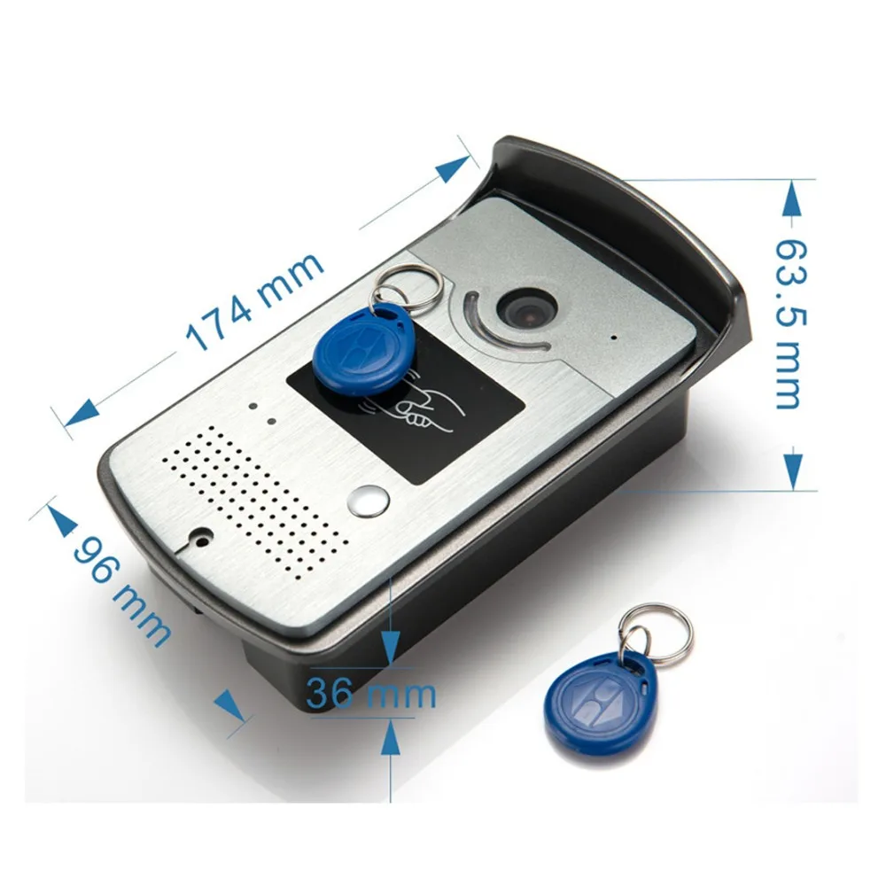 RIFD Karten Video Tür Intercom 7''Inch Verdrahtete Video Tür Telefon Visuelle Video Intercom Türklingel Monitor Kamera Kit