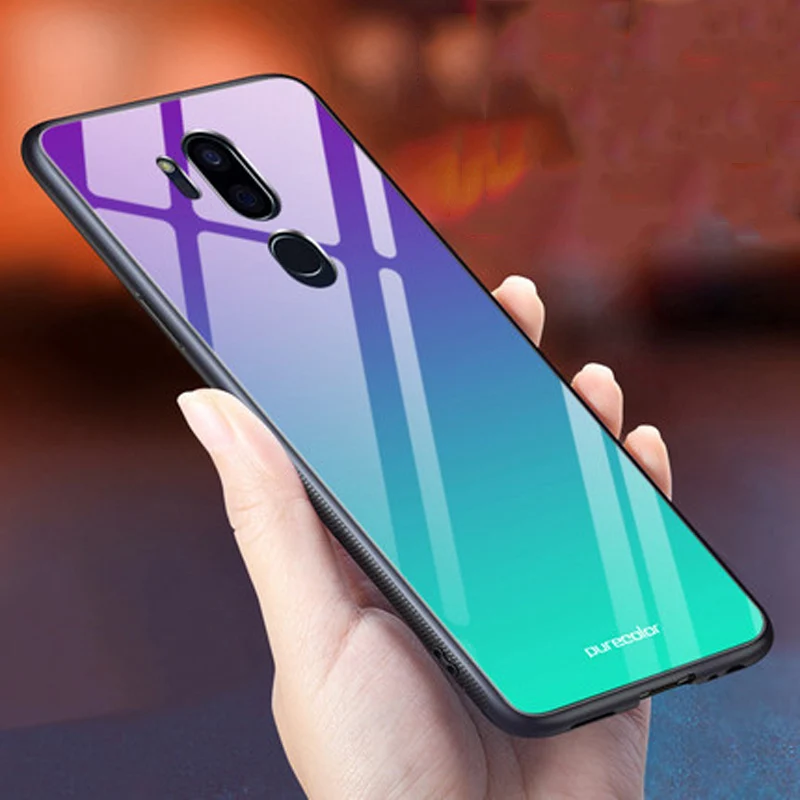 Coque For LG G7 ThinQ case Gradient tempered glass + soft edge cover 6.1\'\' For LGG7 ThinQ dream glass case lgg7thinq cases shell