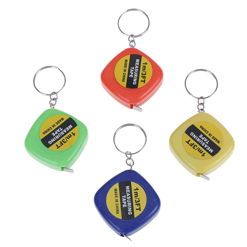 1pc 1m/3ft Easy Retractable Ruler Tape Measure Mini Portable Pull Ruler Keychain