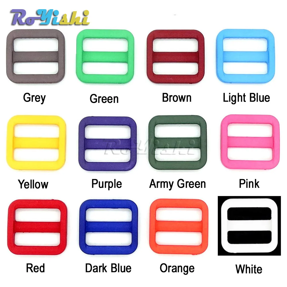 

1000pcs/pack 3/4"(20mm)Colorful Triglides Adjust Buckle For Dog Collar Harness Backpack Strap