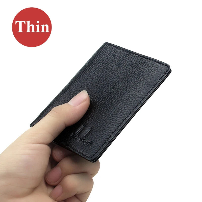 100% Genuine Leather Small Mini Ultra-thin Wallets men Compact wallet Handmade wallet Cowhide Card Holder Short Design purse New