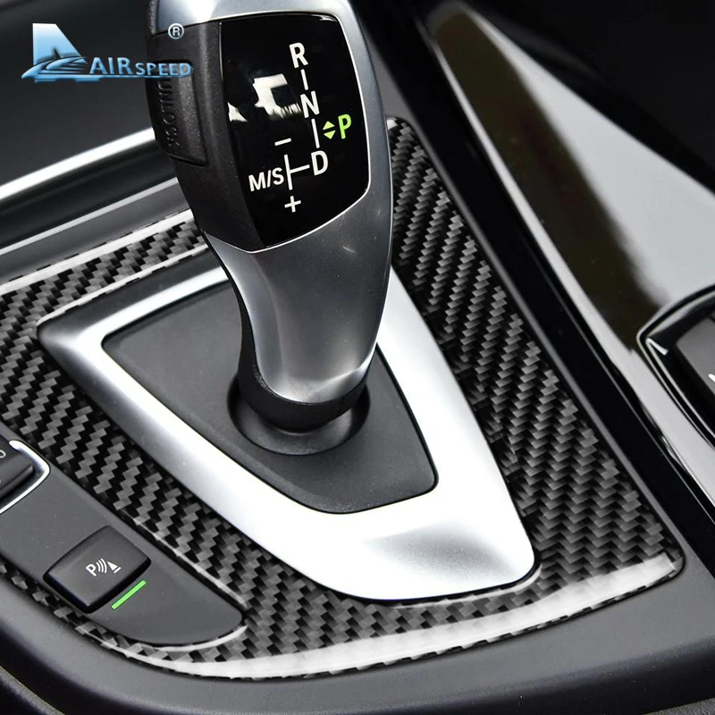 Carbon Fiber Interior Gearshift Panel Cover Sticker for BMW 3 Series F30 F34 320d 320i 328i 335i F36 428i 430i 435i Accessories