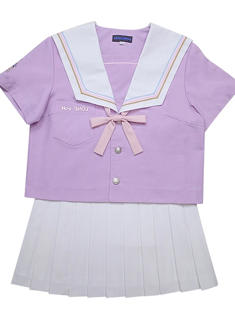 2018 High quality sailor suit students school uniform for teens preppy style  uniform JK fashion Japanese Seifuku bow shirt