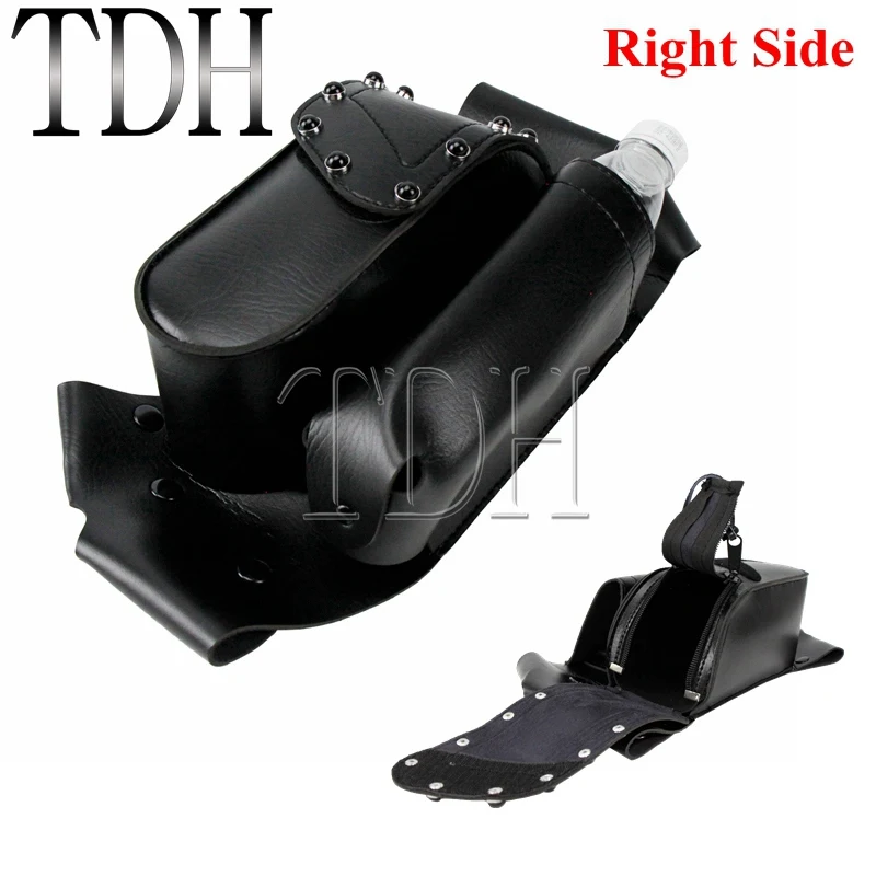 

Motorcycle Black Right Saddle Bag Guard Crash Bar Water Bottle Holder Bag For Harley 93-Up Touring Road King Electra Road Glide