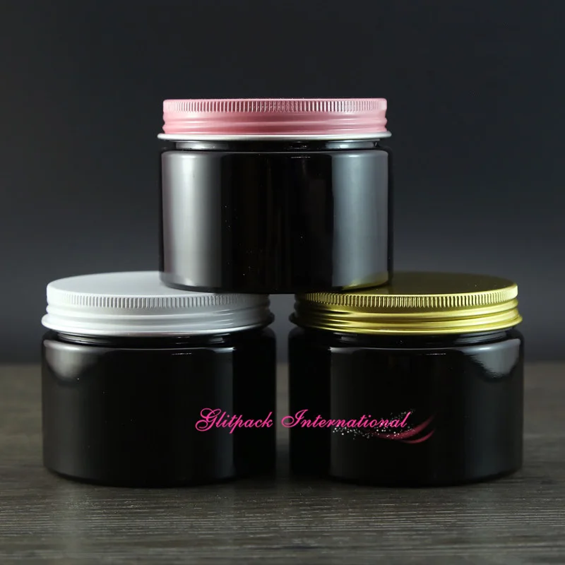 

30pcs/lot 5 fl oz cosmetic packaging resources 150g canning jars on sale 150ml jar containers Black Wall with aluminum cap