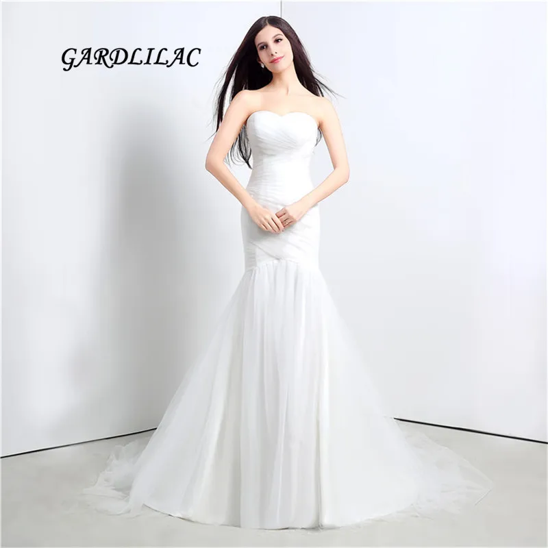 New Stock White Plus Size Mermaid Wedding Dresses 2019 Sexy Wedding Party Dress Vestido de noiva Long Prom Gown