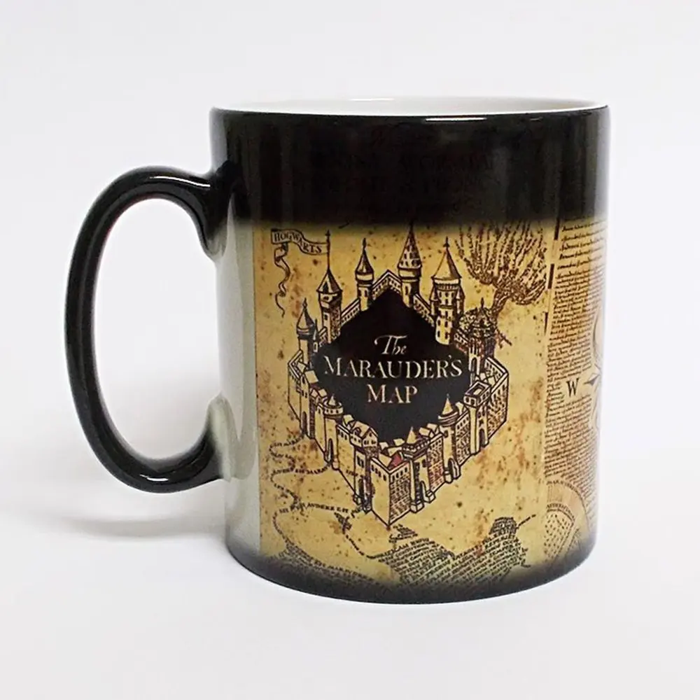 Creative Map Magic Mug Hot Drink Cup Color Changing Mug Marauders Map Coffee Tea Milk Mugs Novelty Gifts